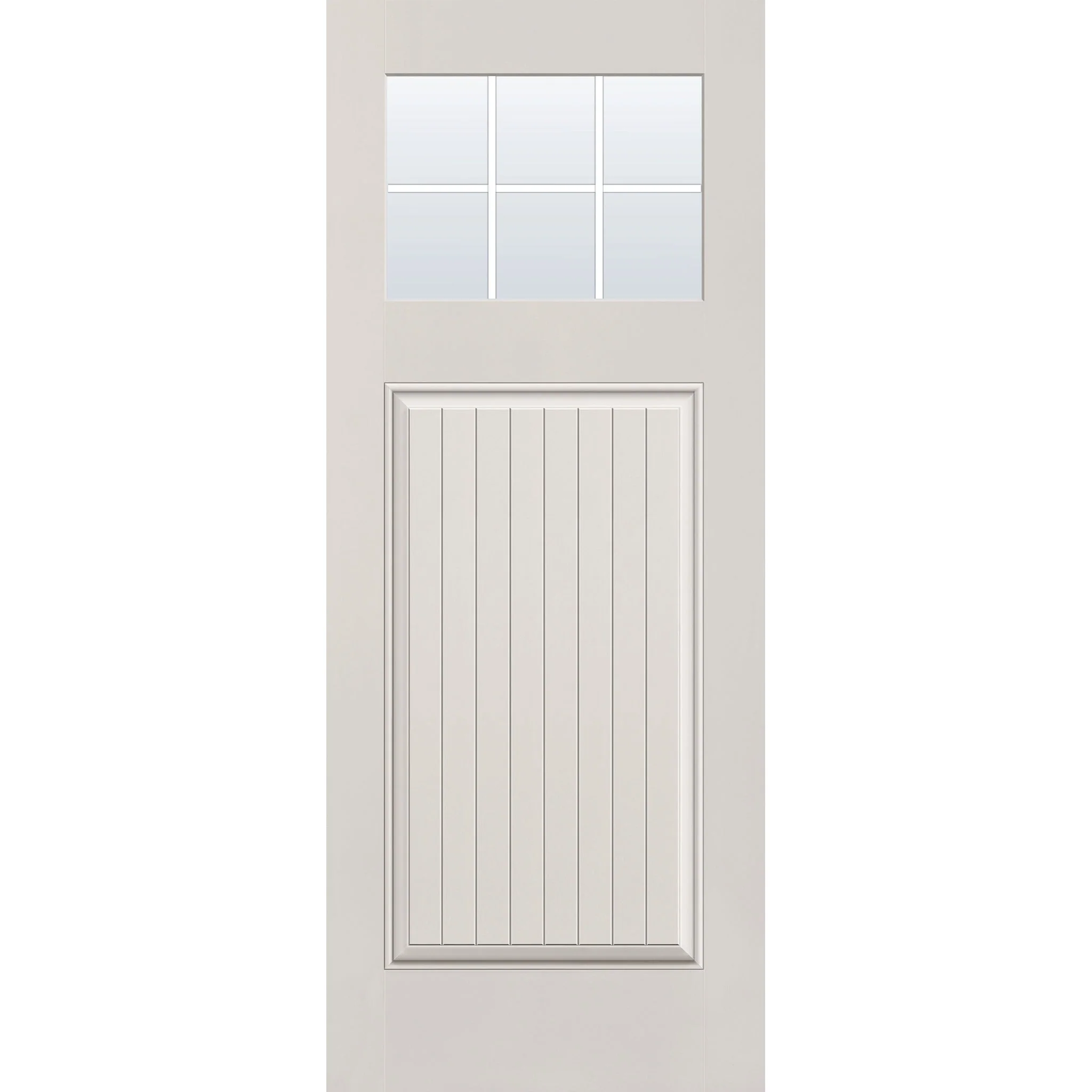 Grills Between Glass 6 Light Flush Glazed Hurricane-Rated Fiberglass Entry Door - Craftsman Plank (32" x 80") - Image 2