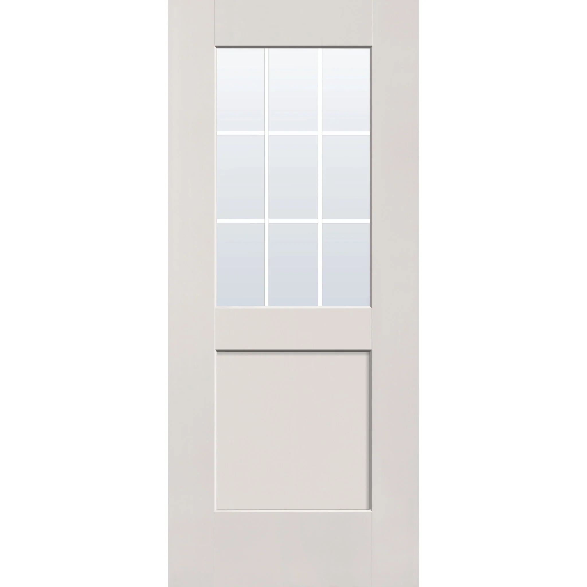 Grills Between Glass 9 Light Flush Glazed Fiberglass Entry Door - Half Lite Shaker (34" x 80") - Image 3