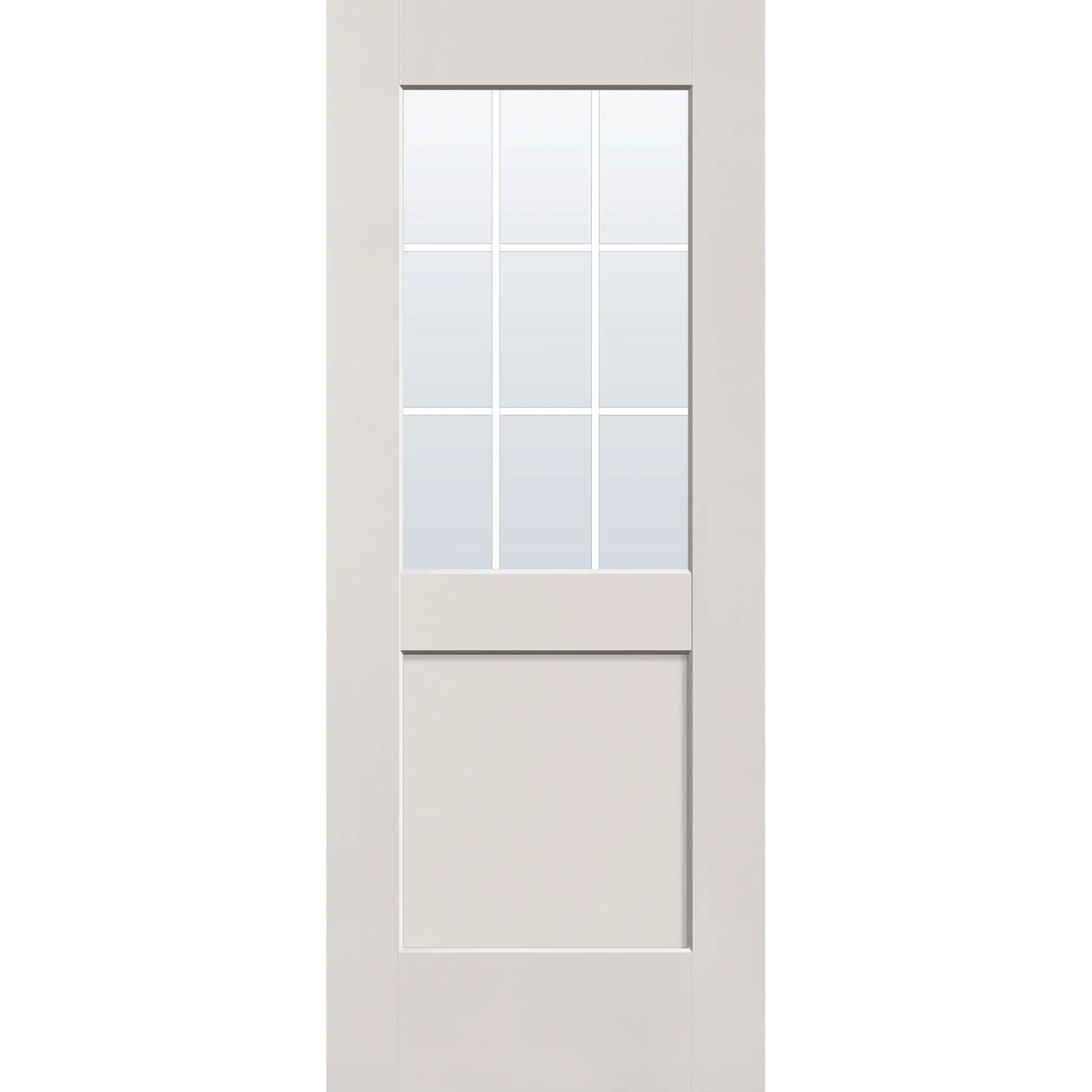 Grills Between Glass 9 Light Flush Glazed Hurricane-Rated Fiberglass Entry Door - Half Lite Shaker (32" x 80") - Image 2