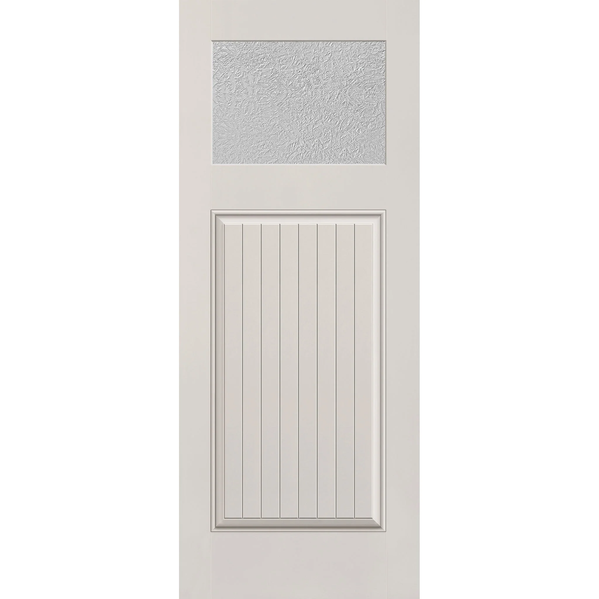 Micro-Granite Flush Glazed Fiberglass Entry Door - Craftsman Plank (32" x 80")