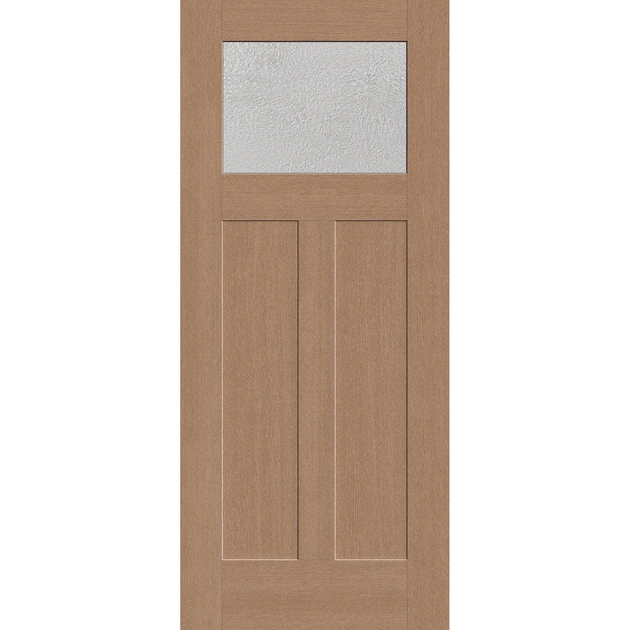 Micro-Granite Flush Glazed Hurricane-Rated Fiberglass Entry Door - Craftsman 2 Panel (34" x 80")