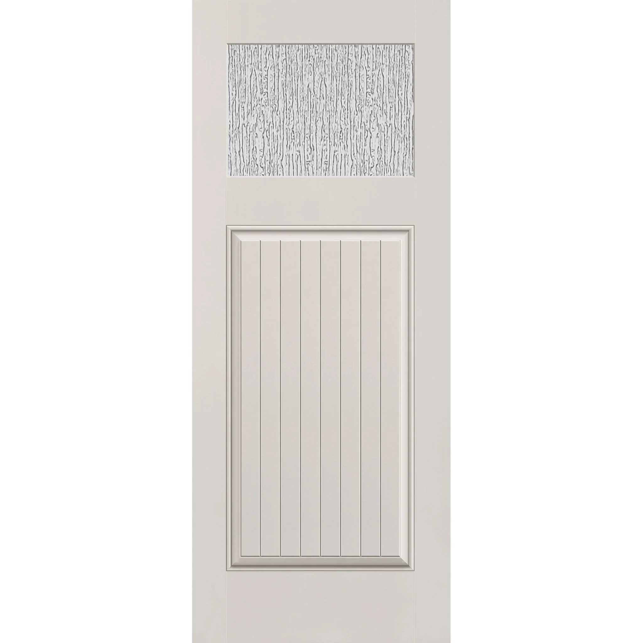 Rain Flush Glazed Fiberglass Entry Door - Craftsman Plank (32" x 80")