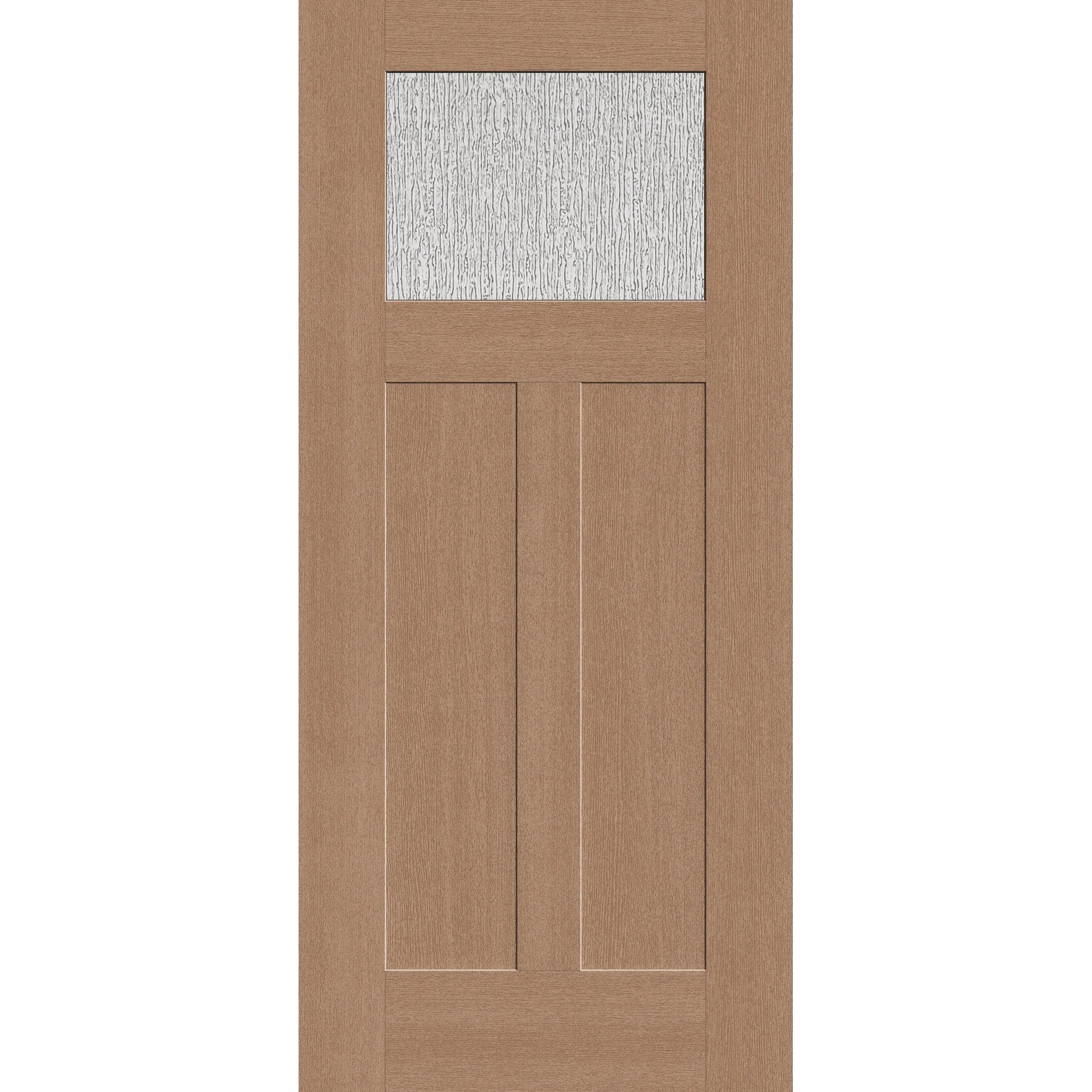 Rain Flush Glazed Hurricane-Rated Fiberglass Entry Door - Craftsman 2 Panel (36" x 80")