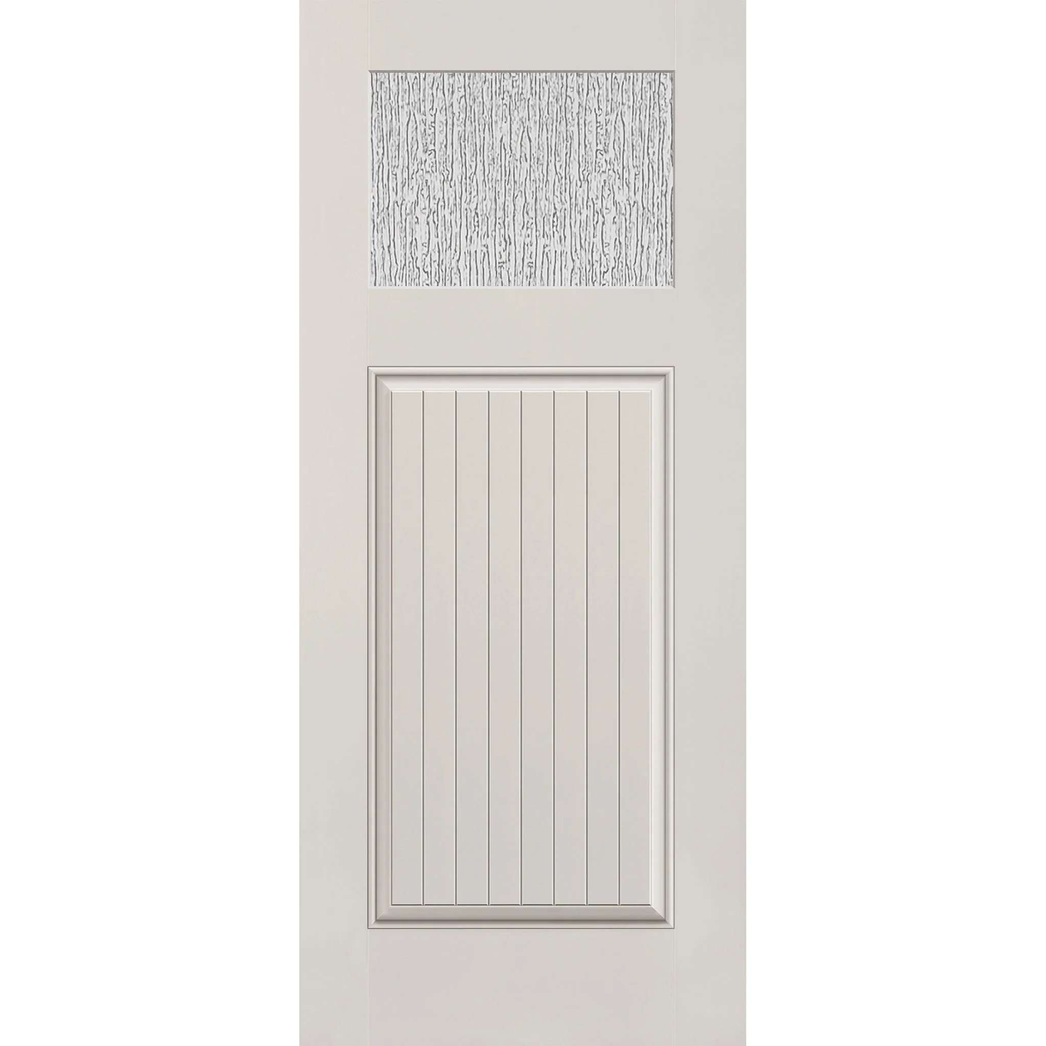 Rain Flush Glazed Hurricane-Rated Fiberglass Entry Door - Craftsman Plank (34" x 80")