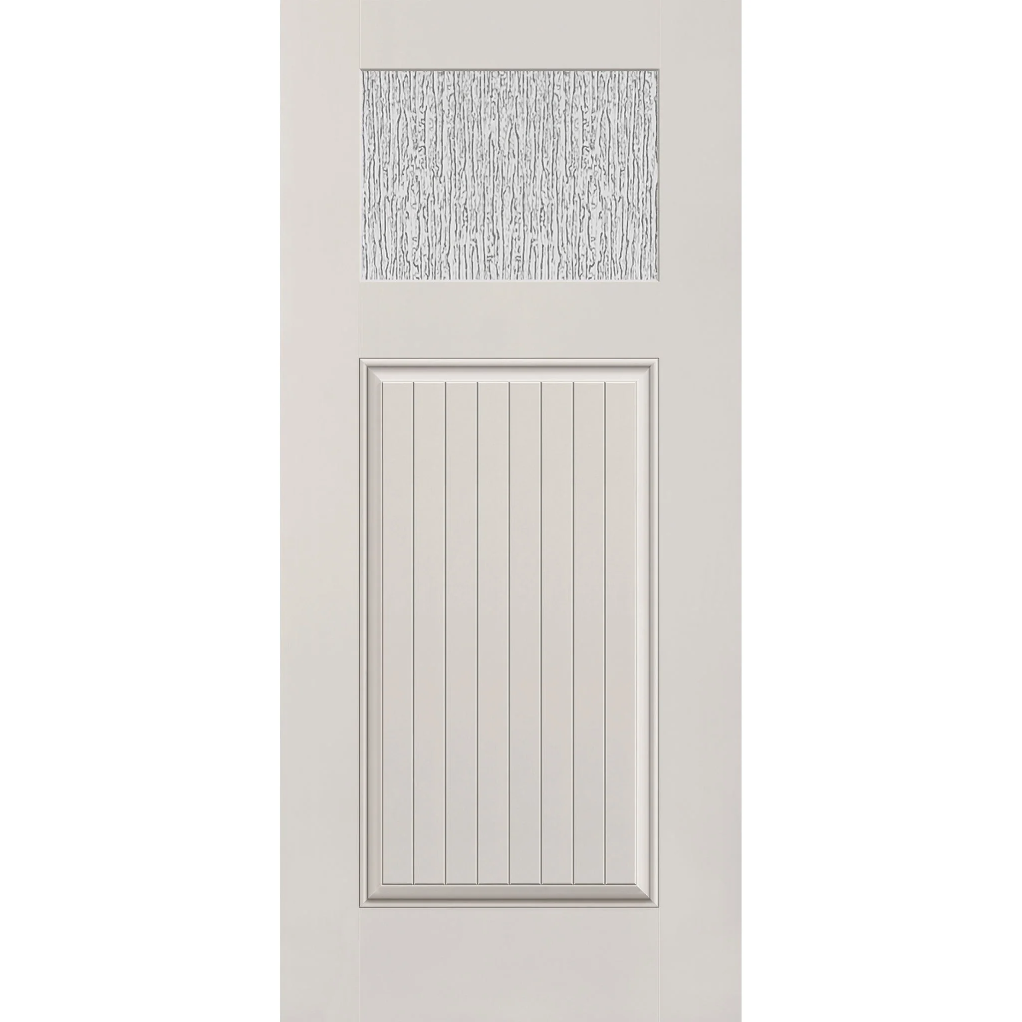 Rain Flush Glazed Hurricane-Rated Fiberglass Entry Door - Craftsman Plank (36" x 80")