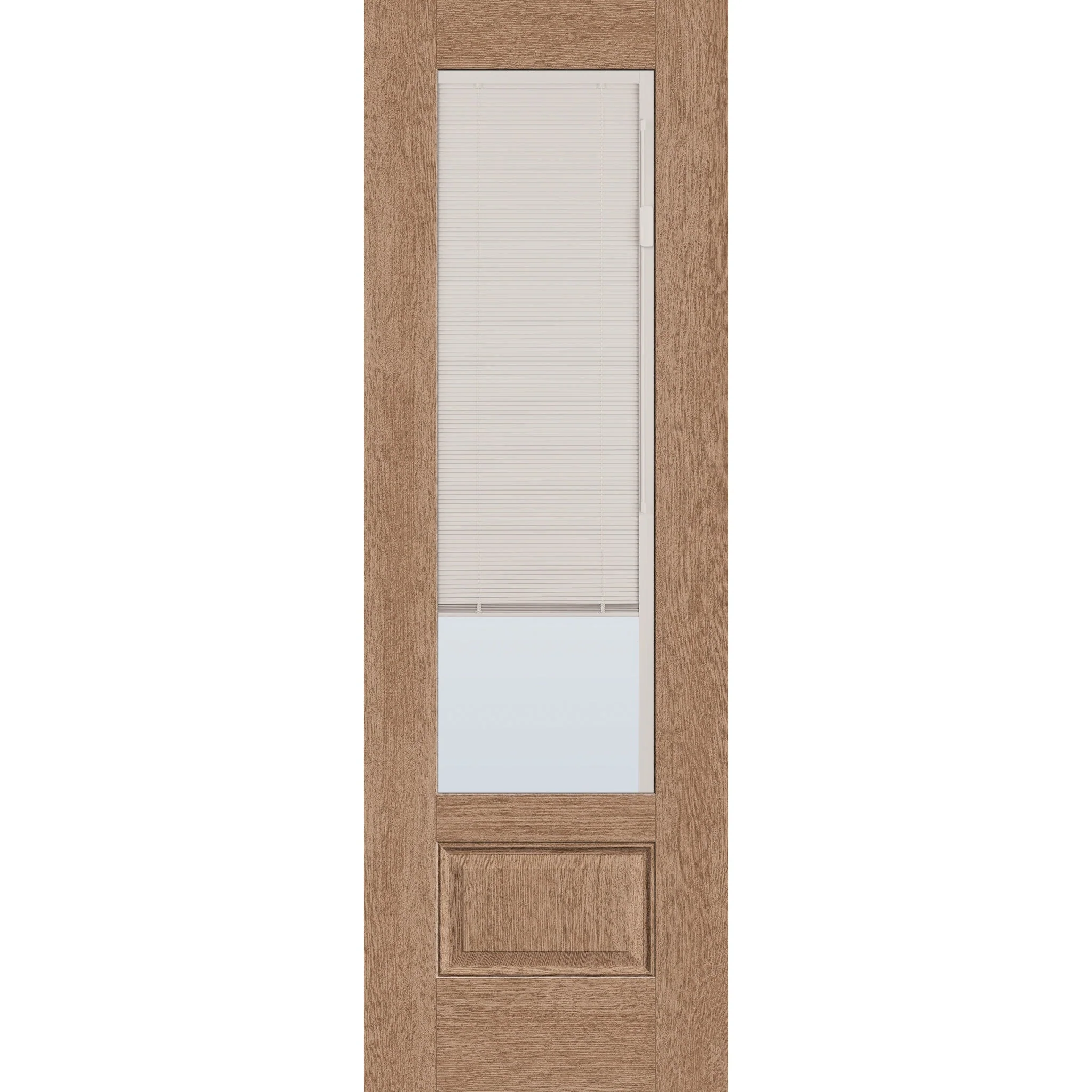 Raise & Lower Blinds Flush Glazed Fiberglass Entry Door - 3/4 Lite (32" x 96")