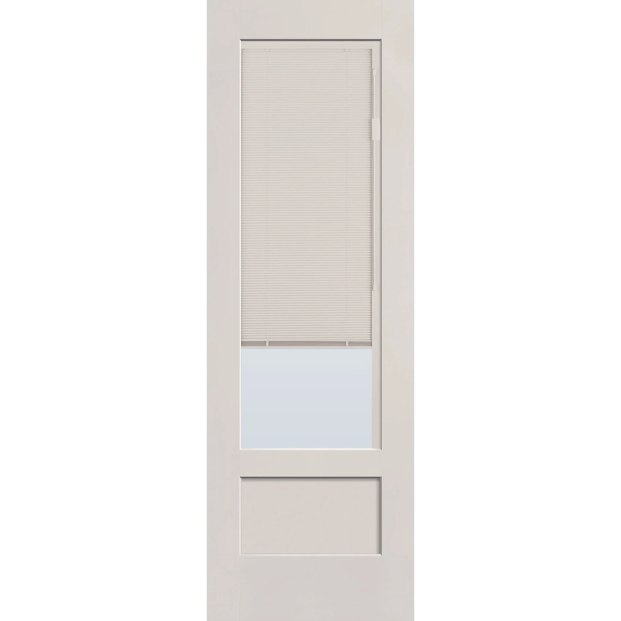 Raise & Lower Blinds Flush Glazed Fiberglass Entry Door - 3/4 Lite Shaker (32" x 96")