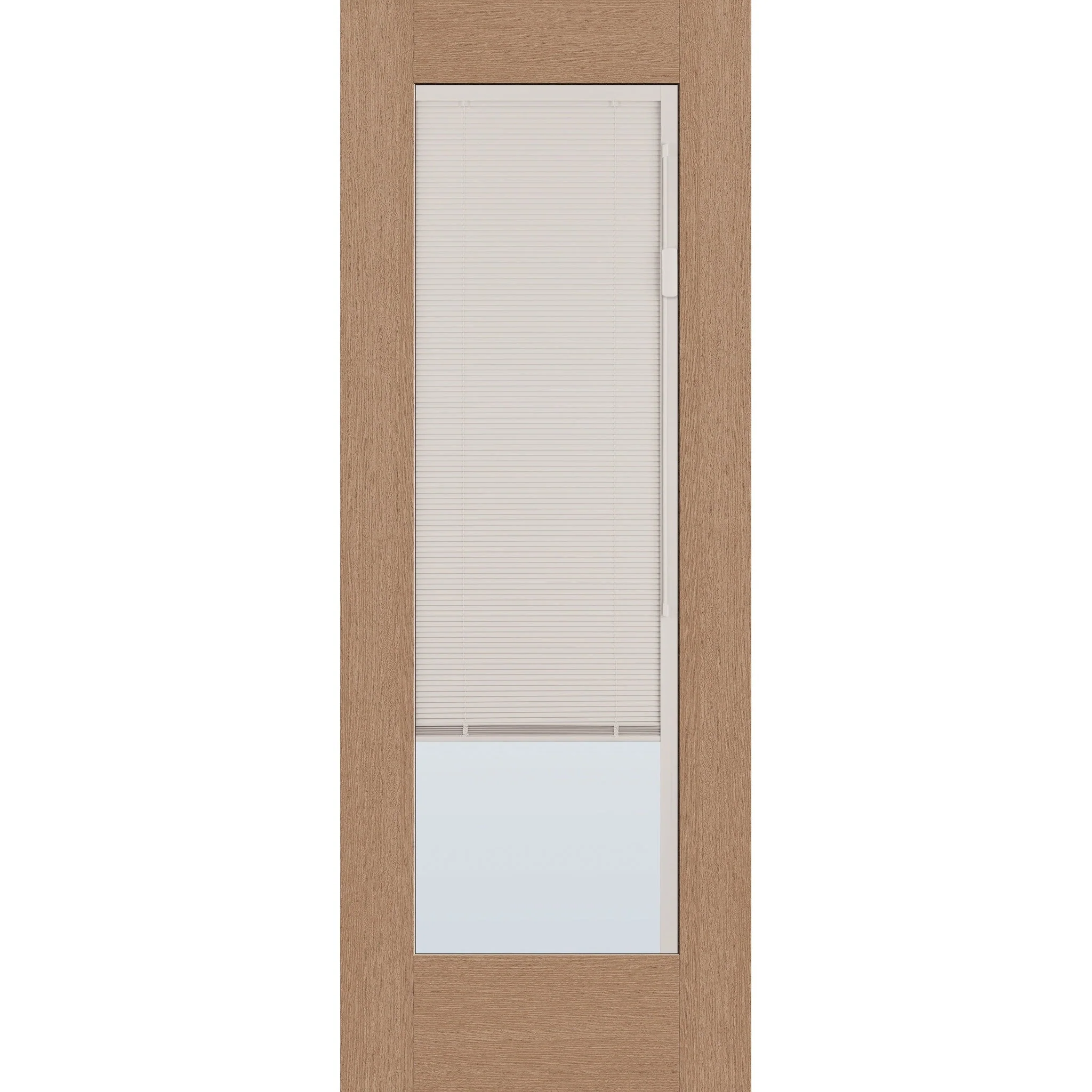 Raise & Lower Blinds Flush Glazed Fiberglass Entry Door - Full Lite (30" x 80")