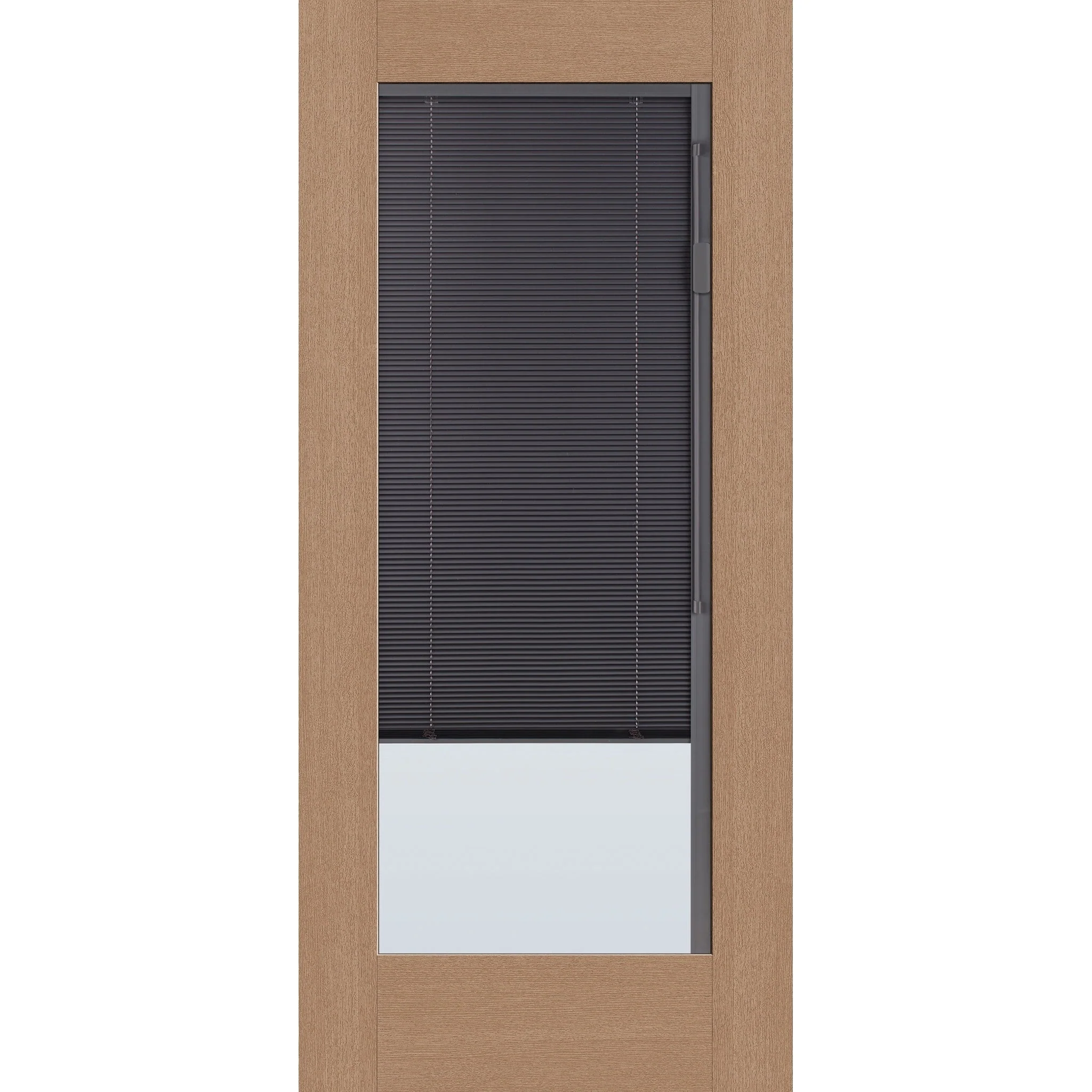 Raise & Lower Blinds Flush Glazed Fiberglass Entry Door - Full Lite (36" x 80") - Image 2