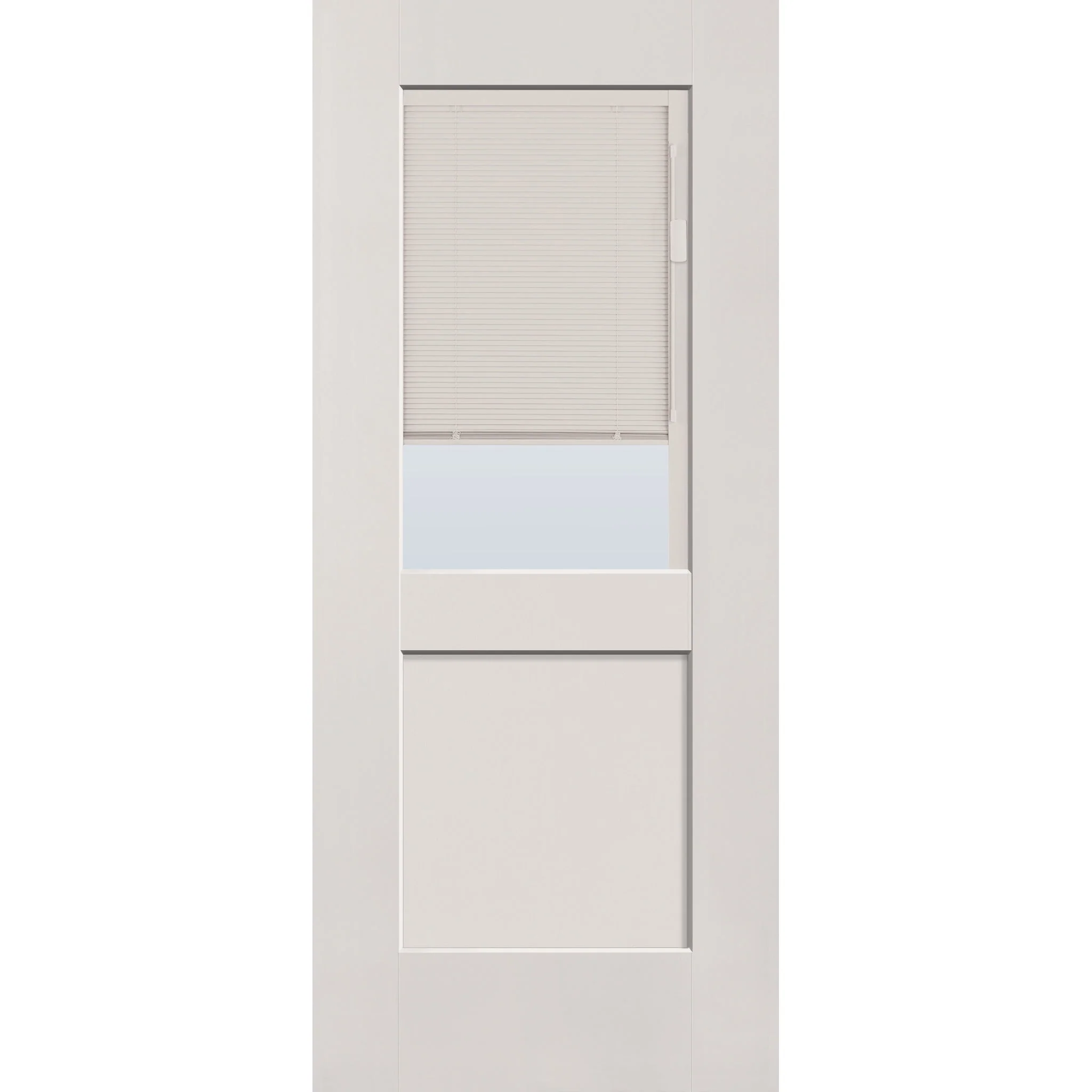 Raise & Lower Blinds Flush Glazed Fiberglass Entry Door - Half Lite Shaker (34" x 80")