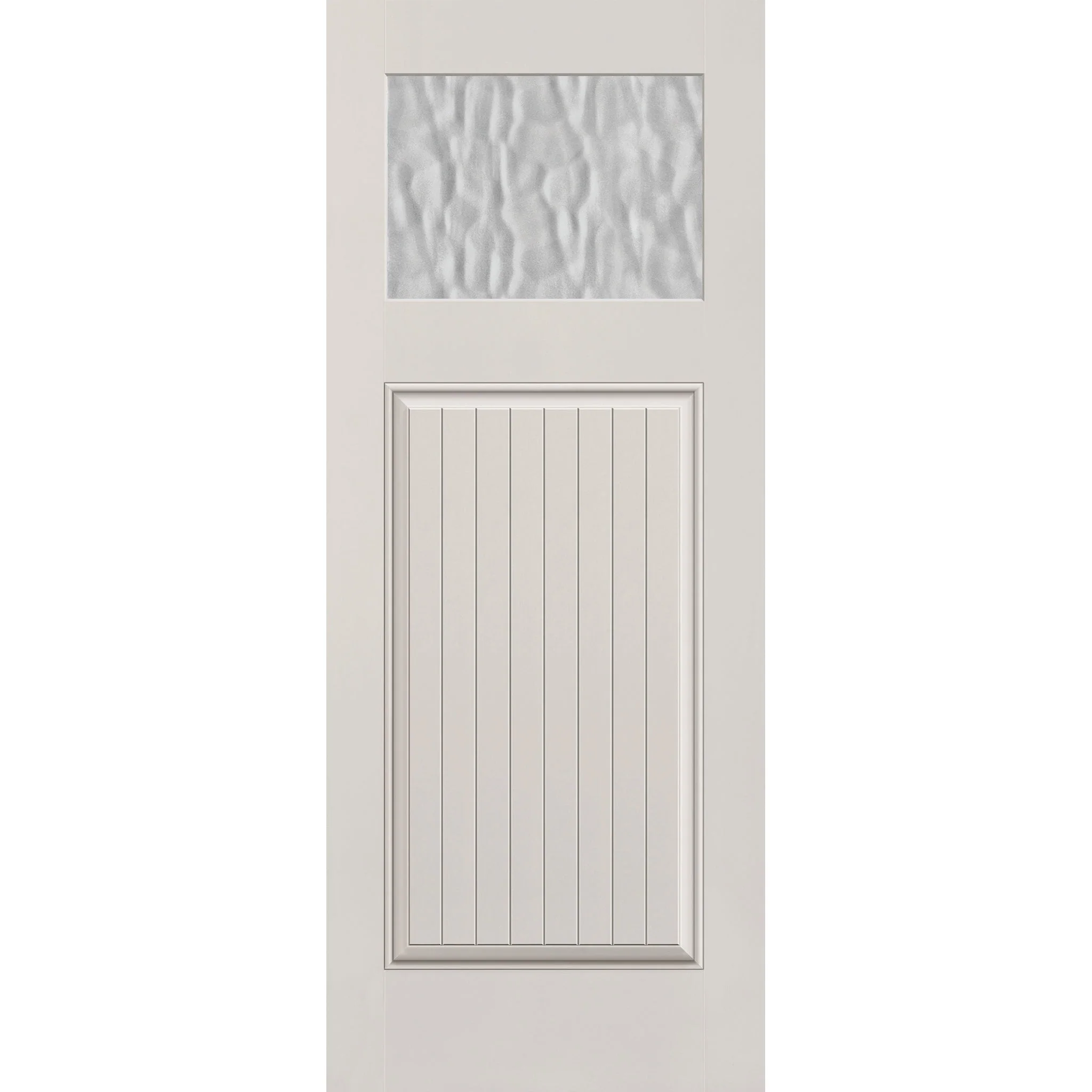 Vapor Flush Glazed Fiberglass Entry Door - Craftsman Plank (32" x 80")
