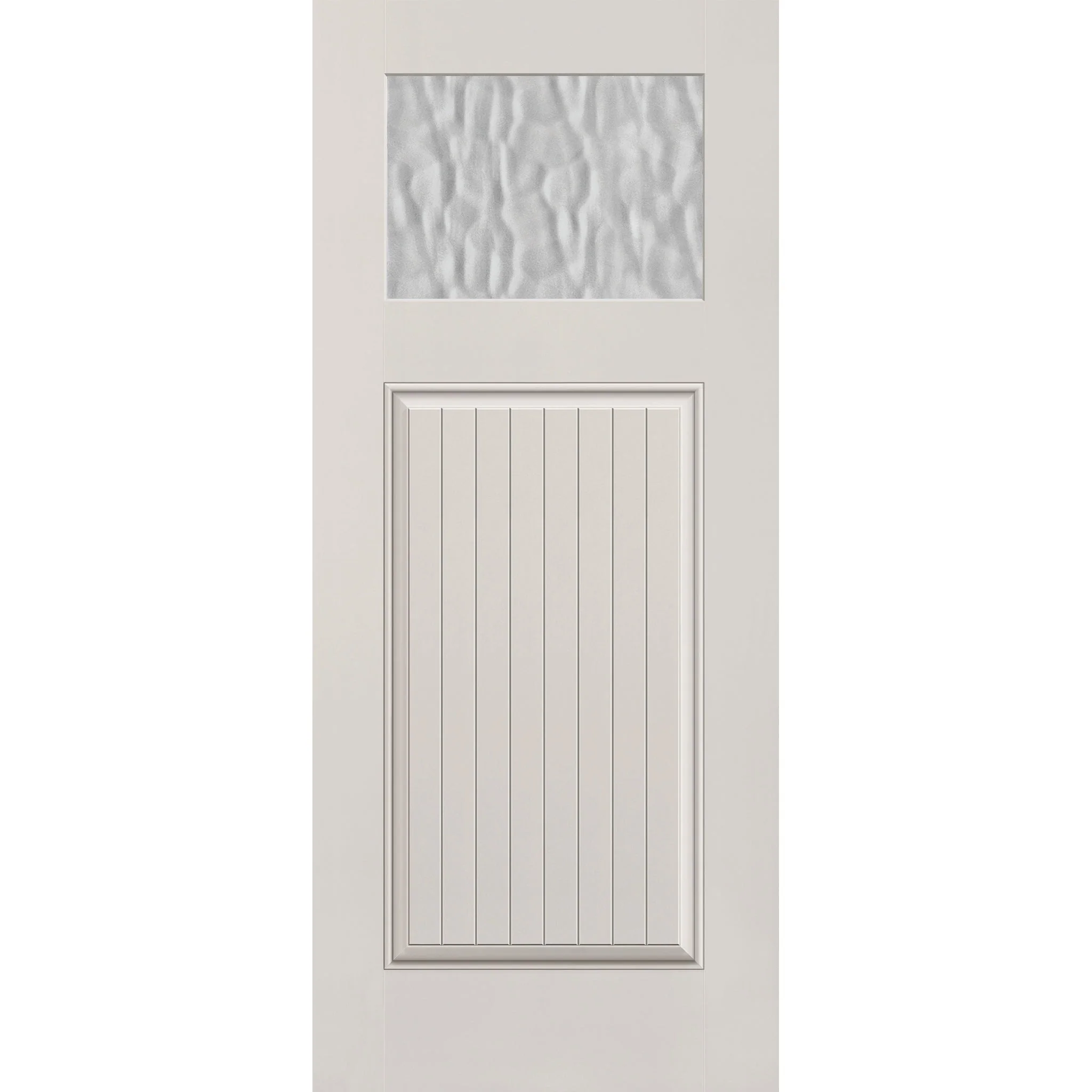 Vapor Flush Glazed Fiberglass Entry Door - Craftsman Plank (34" x 80")