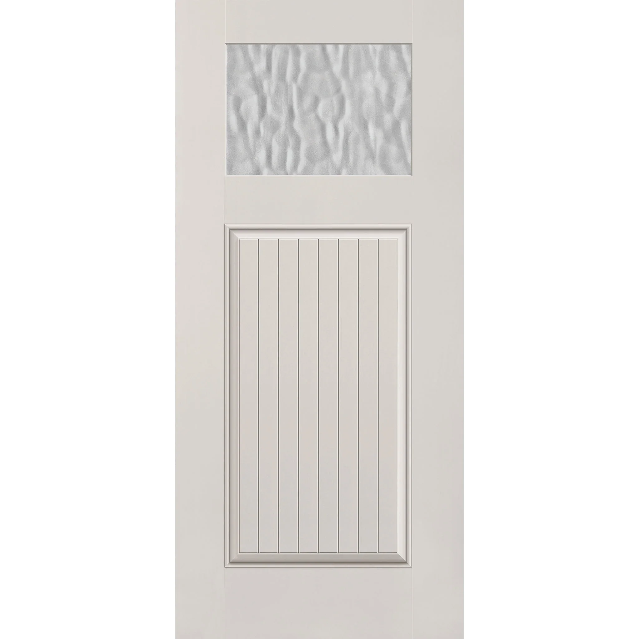 Vapor Flush Glazed Fiberglass Entry Door - Craftsman Plank (36" x 80")