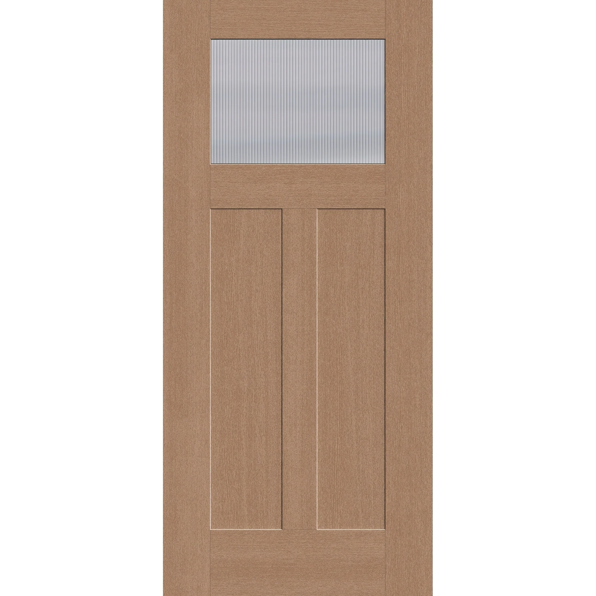 Wide Reed Flush Glazed Fiberglass Entry Door - Craftsman 2 Panel (36" x 80")